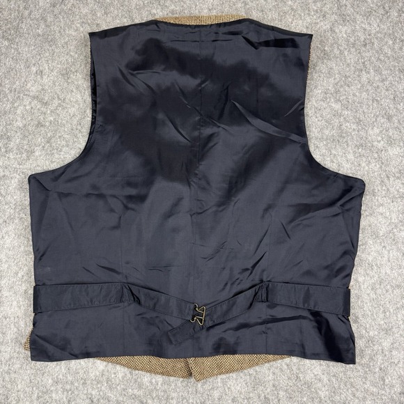 J Crew Vest Mens XL Brown Wool Blend Tweed Waistcoat Preppy Formal Business - Picture 11 of 11